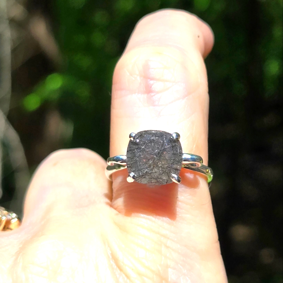 Rutilated Quartz Sterling Ring Sz9 299$